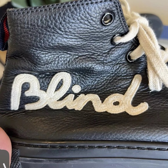 Black leather GUCCI blind for love sneakers - Picture 2 of 9
